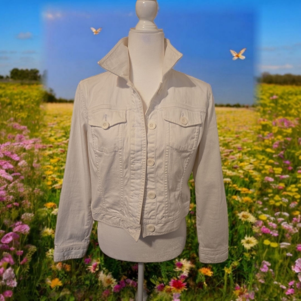 Women's White Denim Jacket